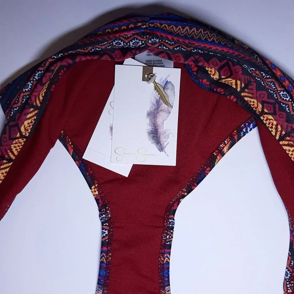 NEW Jessica Simpson Cherokee Queen Spice Bikini Bottom Womens Size Large Red - Picture 10 of 12